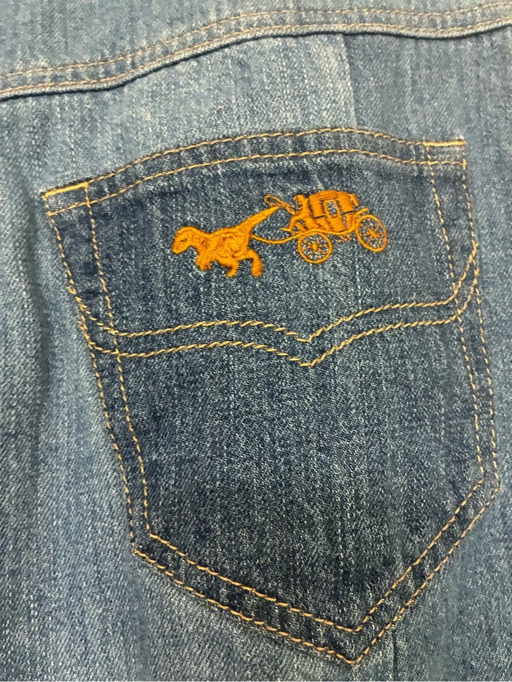 Coach Patchwork Denim Jeans in Blue